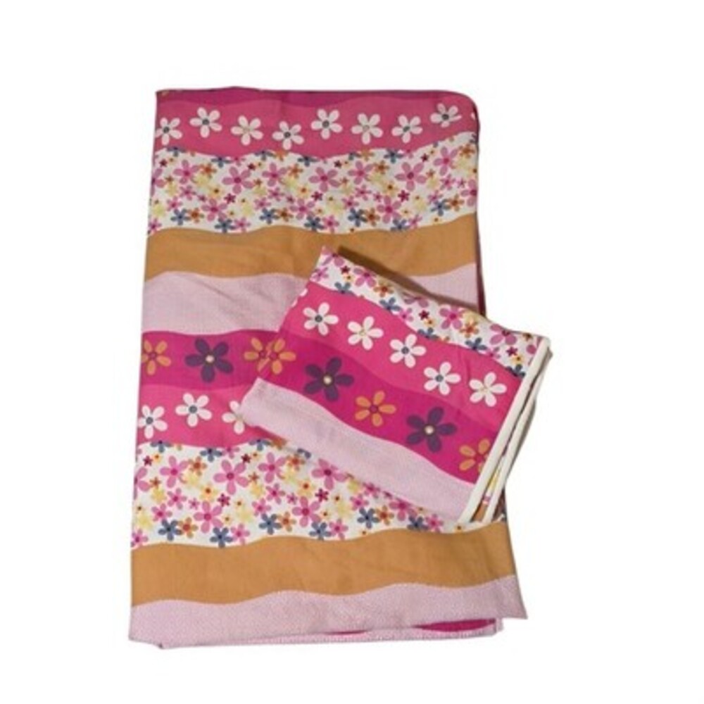 Pink Floral Calico Daisy Polka Dot Twin Bedding Sheet Set Pillowcase Cottagecore